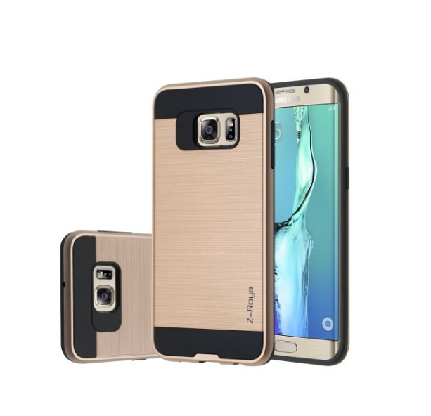 Galaxy S7 Edge Case Z-Roya Meister Brushed Metal Texture Slim Fit gold